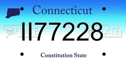 II77228 Connecticut License Plate