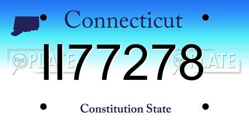 II77278 Connecticut License Plate