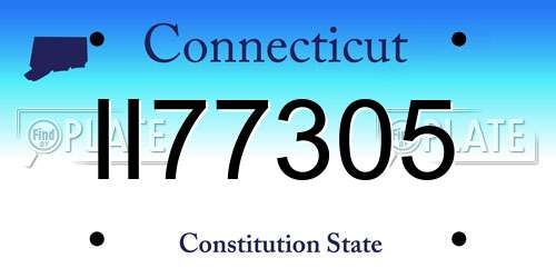 II77305 Connecticut License Plate