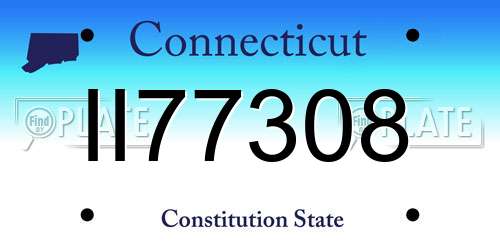 II77308 Connecticut License Plate