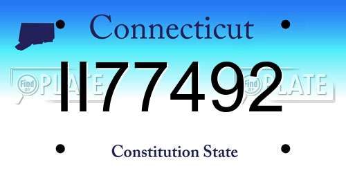 II77492 Connecticut License Plate