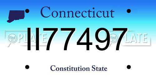 II77497 Connecticut License Plate