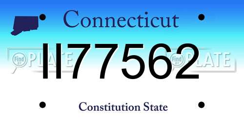 II77562 Connecticut License Plate