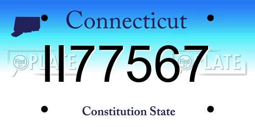 II77567 Connecticut License Plate