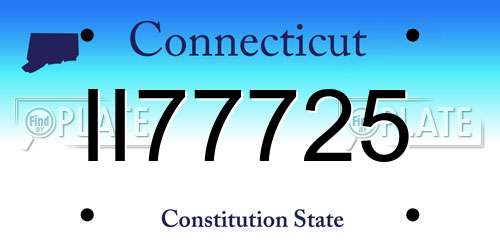 II77725 Connecticut License Plate