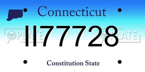 II77728 Connecticut License Plate