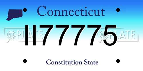 II77775 Connecticut License Plate