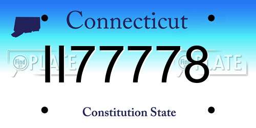 II77778 Connecticut License Plate