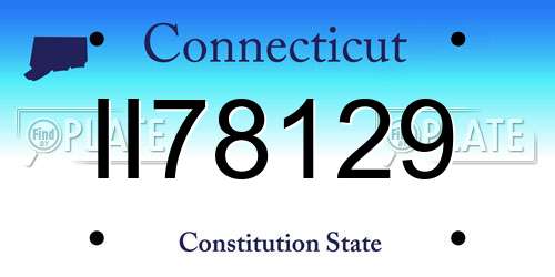 II78129 Connecticut License Plate