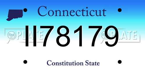 II78179 Connecticut License Plate