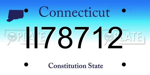 II78712 Connecticut License Plate