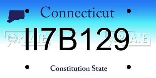 II7B129 Connecticut License Plate