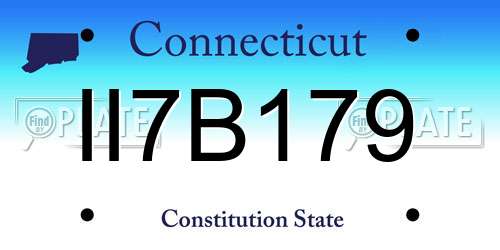 II7B179 Connecticut License Plate
