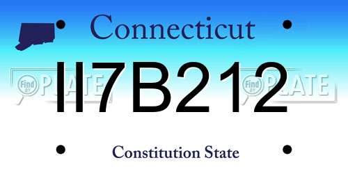 II7B212 Connecticut License Plate