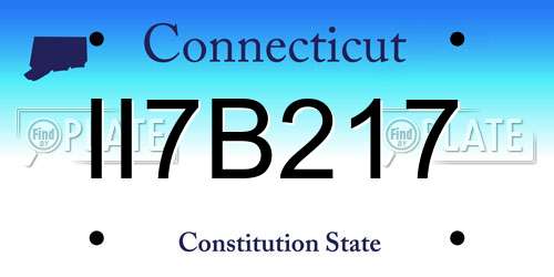 II7B217 Connecticut License Plate