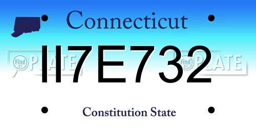 II7E732 Connecticut License Plate