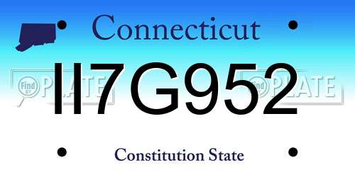II7G952 Connecticut License Plate