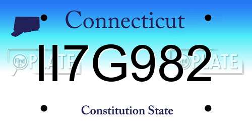 II7G982 Connecticut License Plate