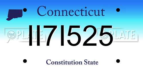 II7I525 Connecticut License Plate
