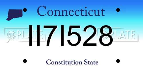 II7I528 Connecticut License Plate
