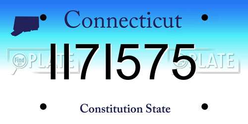 II7I575 Connecticut License Plate