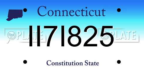 II7I825 Connecticut License Plate