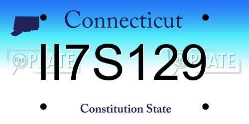 II7S129 Connecticut License Plate