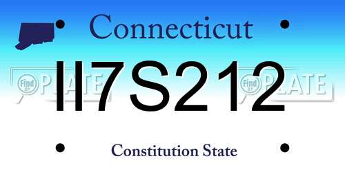 II7S212 Connecticut License Plate
