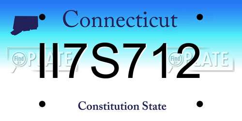 II7S712 Connecticut License Plate