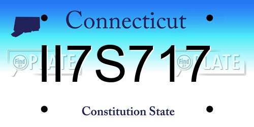 II7S717 Connecticut License Plate