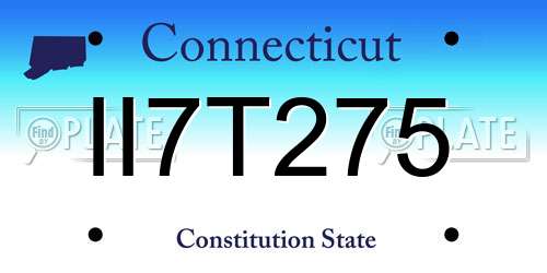 II7T275 Connecticut License Plate