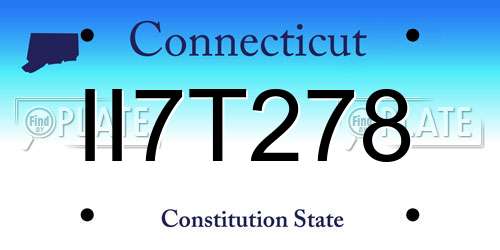 II7T278 Connecticut License Plate