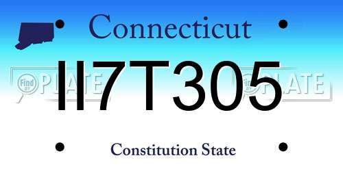 II7T305 Connecticut License Plate
