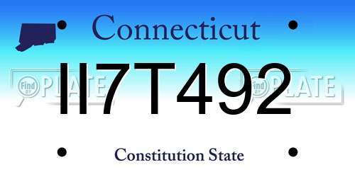 II7T492 Connecticut License Plate
