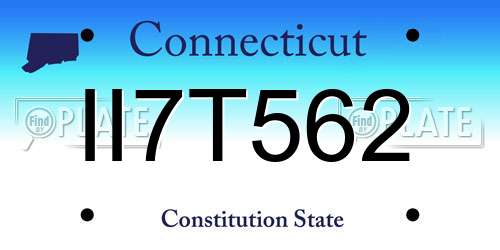 II7T562 Connecticut License Plate