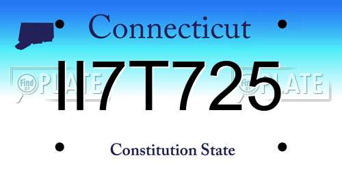 II7T725 Connecticut License Plate
