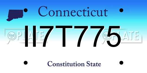 II7T775 Connecticut License Plate