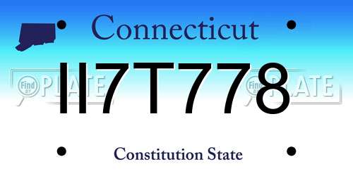 II7T778 Connecticut License Plate