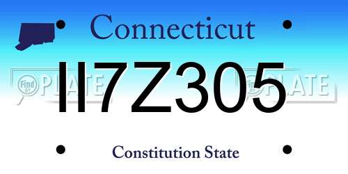 II7Z305 Connecticut License Plate