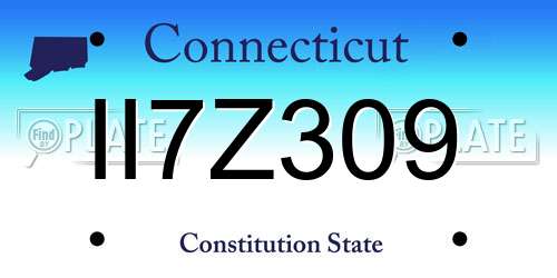 II7Z309 Connecticut License Plate