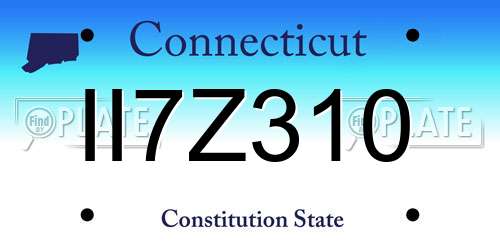 II7Z310 Connecticut License Plate