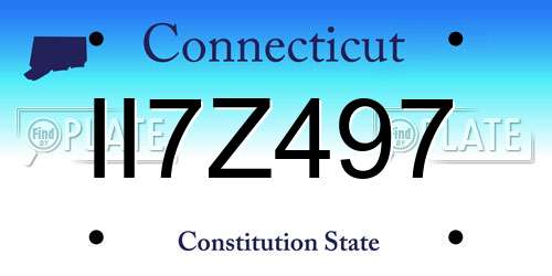 II7Z497 Connecticut License Plate