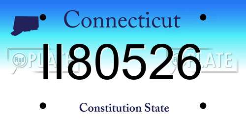 II80526 Connecticut License Plate