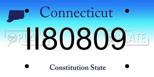 II80809 Connecticut License Plate