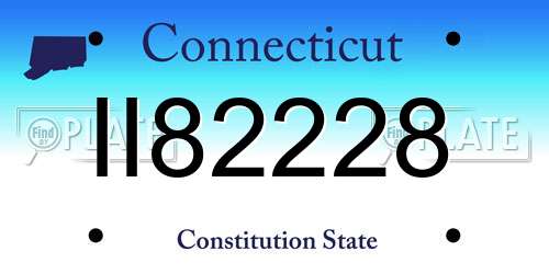 II82228 Connecticut License Plate