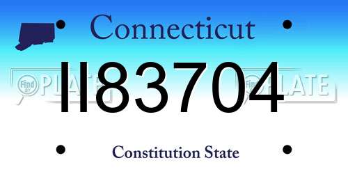 II83704 Connecticut License Plate