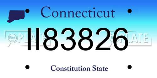 II83826 Connecticut License Plate