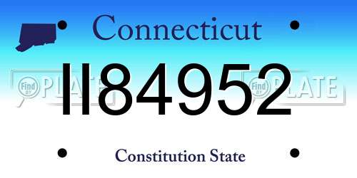 II84952 Connecticut License Plate