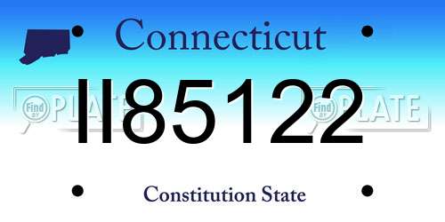 II85122 Connecticut License Plate