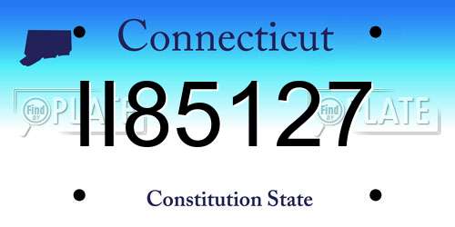 II85127 Connecticut License Plate